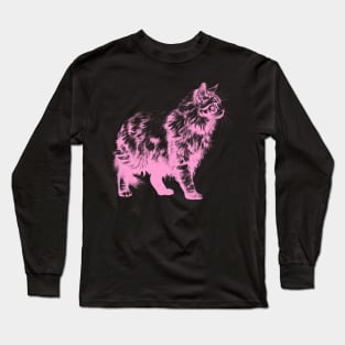 Pink cat for cat lovers Long Sleeve T-Shirt